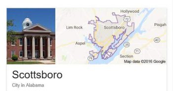 Scottsboro map and courthouse