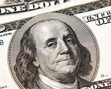 Ben Franklin on a hundred dollar bill