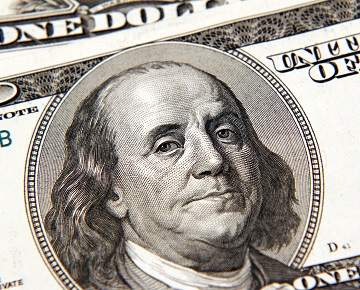 Ben Franklin on a one hundred dollar bill