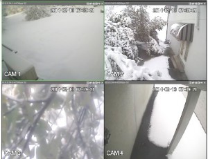 employee parking lot covered with six inches of snow