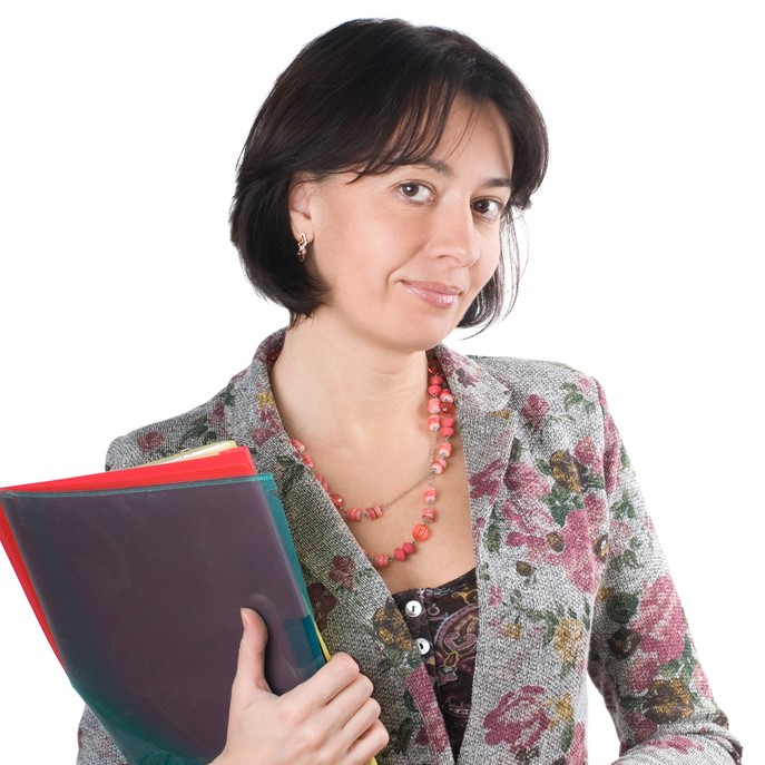 Woman with documents in hand