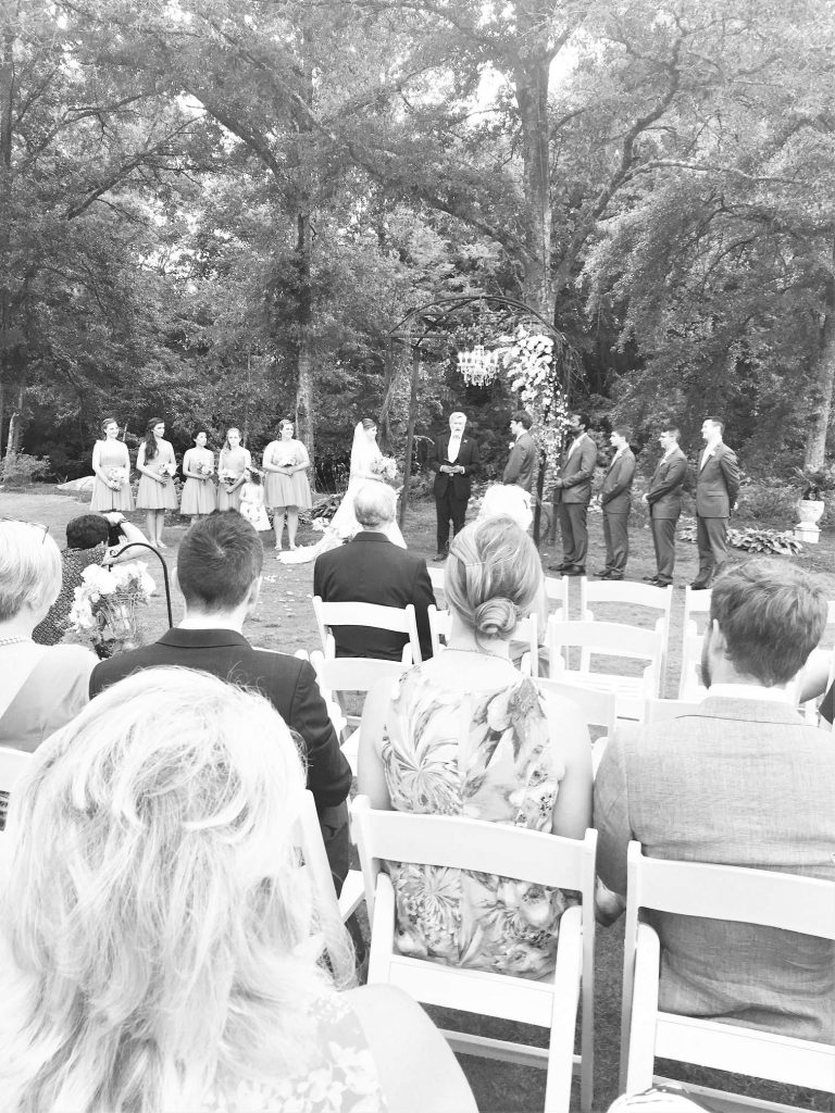 bride and groom exchanging vows
