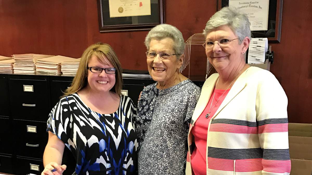 Lauren, Sue Morgan and Mary at Cook and Company Tax Advisors on February 22, 2017