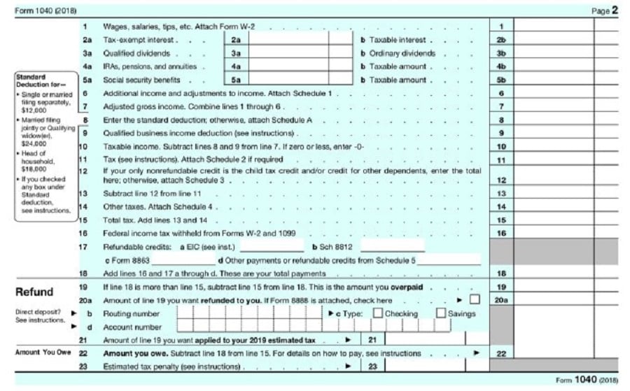 back of postcard tax return