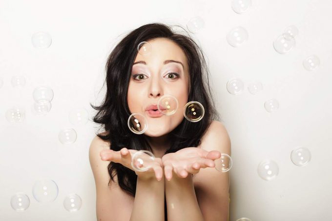 blowing bubbles