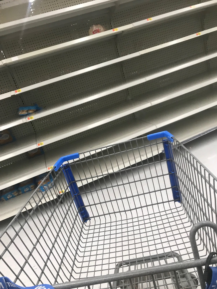 empty shelves in food store