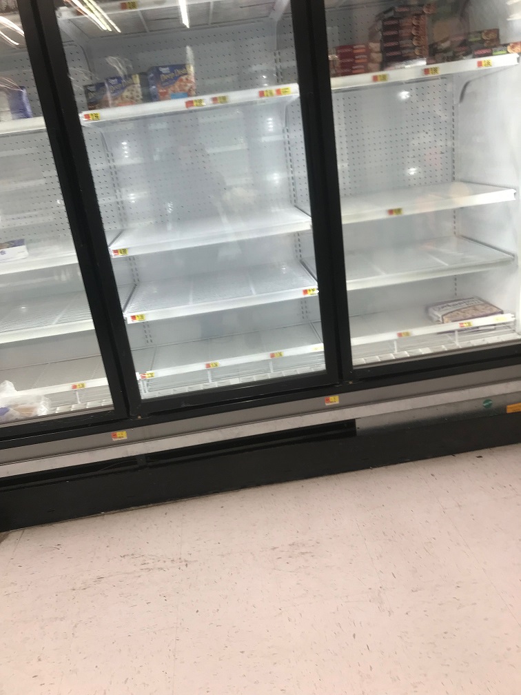 empty shelves in food store