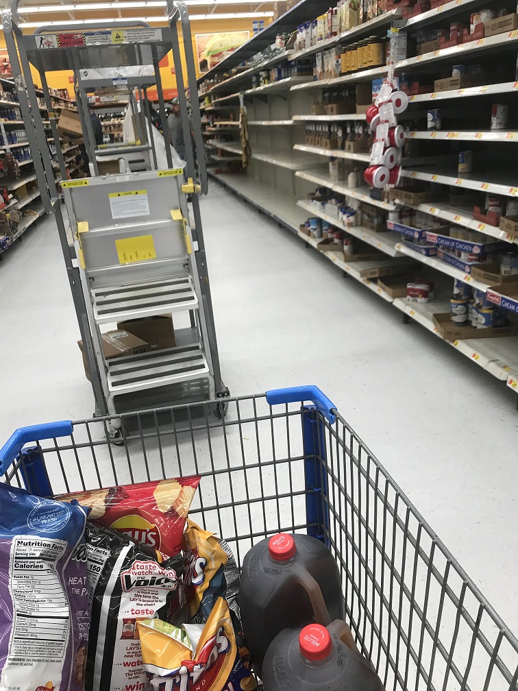 empty shelves in food store