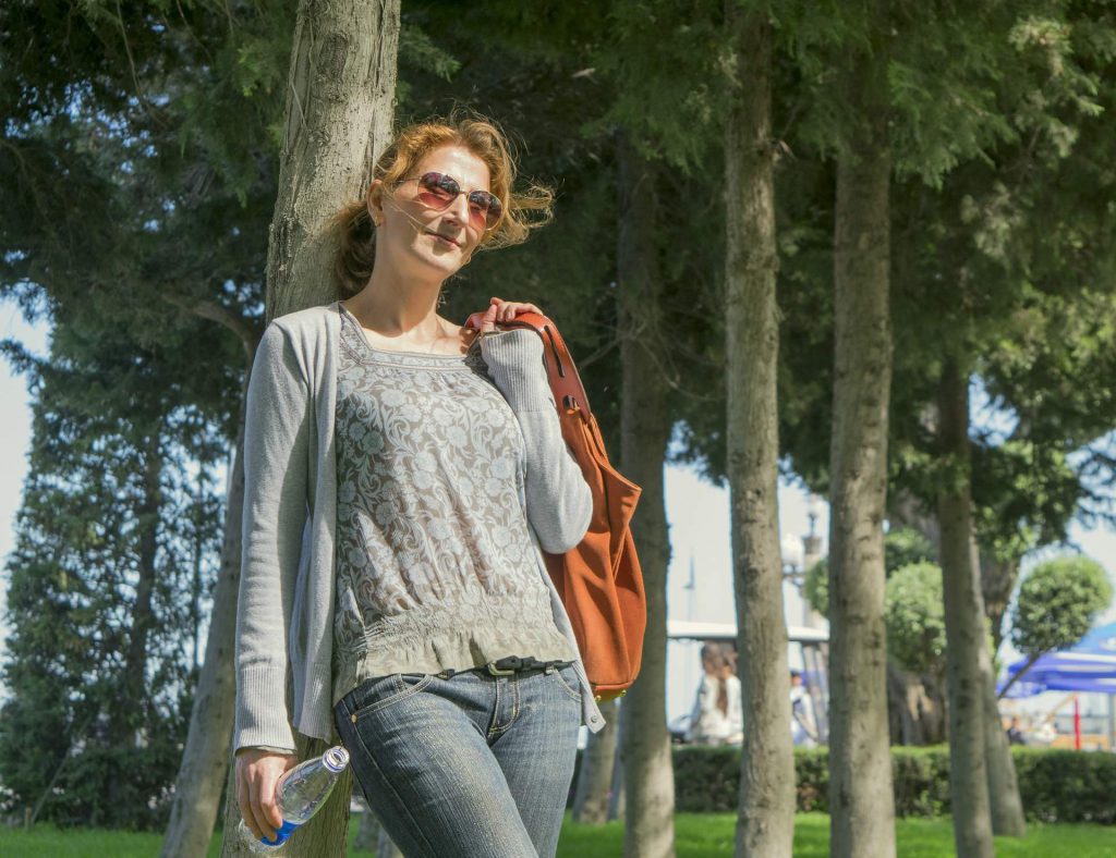 lady in park