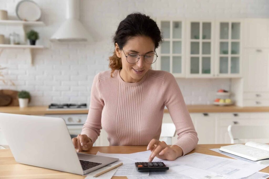 lady doing taxes